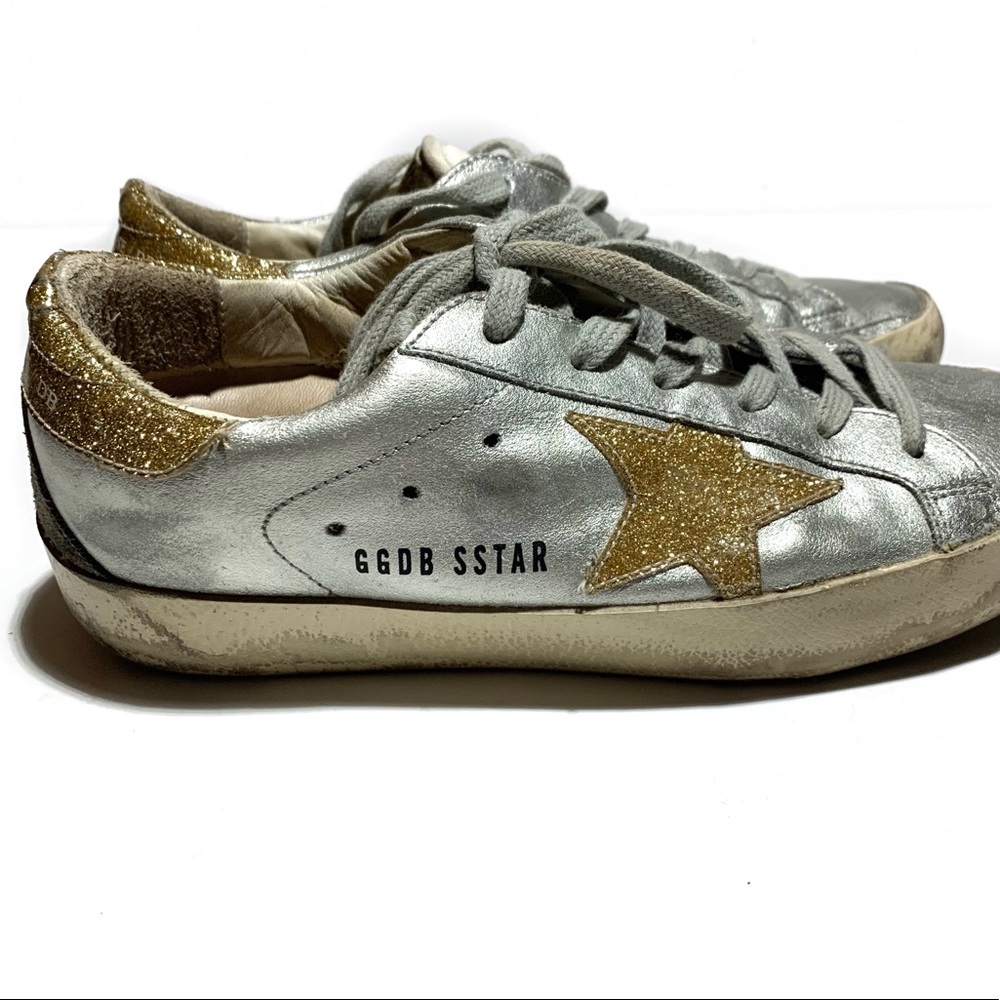 GOLDEN GOOSE Deluxe Superstar Metallic Shoes Sz 5 - Picture 1 of 8
